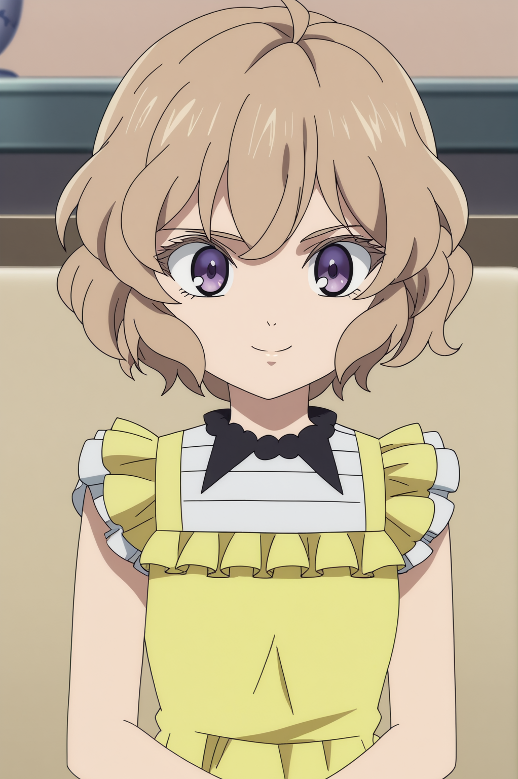 rating_safe,  anime screencap, consistent background,   Kotoko Iwanaga, light smile, upper body, 1girl <lora:Kyokou_Suiri-Kotoko_Iwanaga-PDXL:0.8>