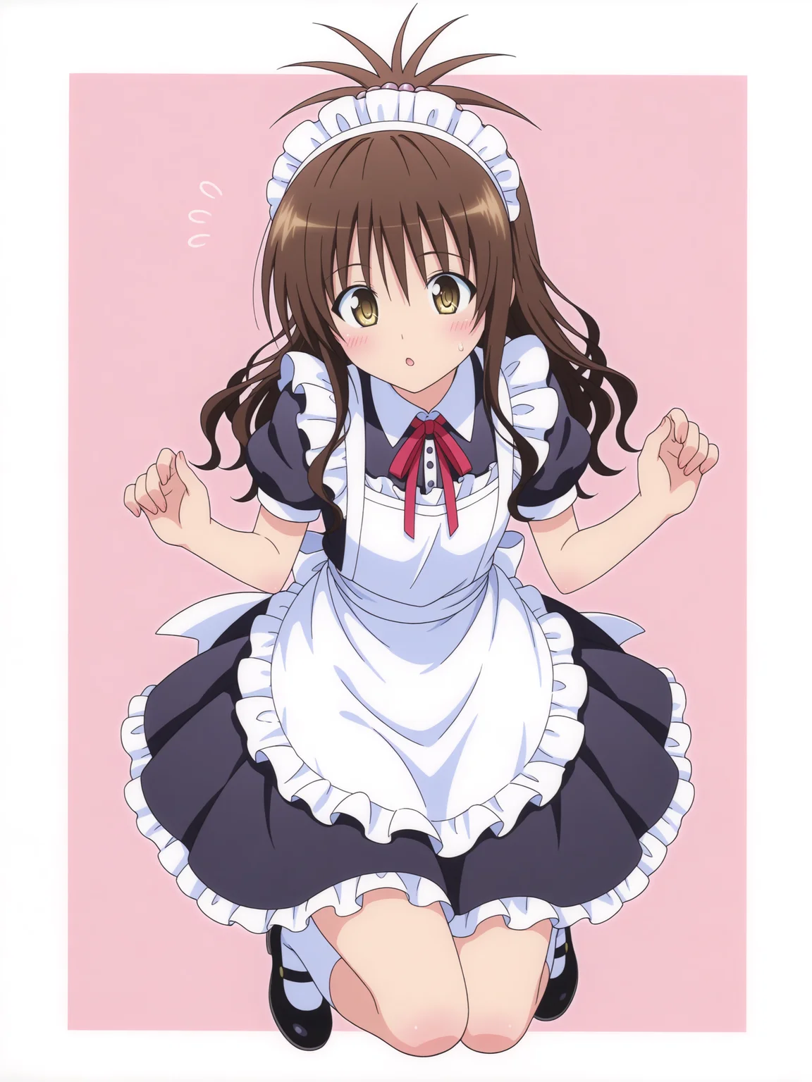 <lora:yuuki mikanv2:1>,mikan,5 fingers,full body,maid,