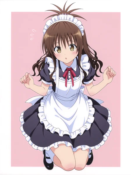 <lora:yuuki mikanv2:1>,mikan,5 fingers,full body,maid,