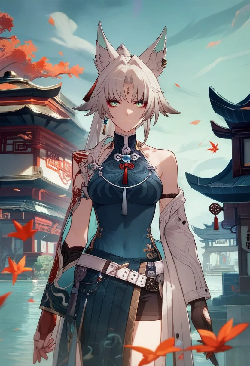 score_9_up, score_8_up, score_7_up, extreamly detailed, beautiful detailed face, complex detailed background, 1girl, BREAK, FEI XIAO, chinese building