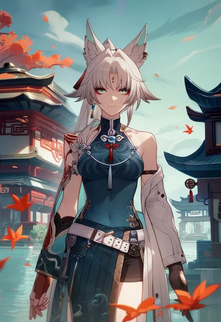 score_9_up, score_8_up, score_7_up, extreamly detailed, beautiful detailed face, complex detailed background, 1girl, BREAK, FEI XIAO, chinese building