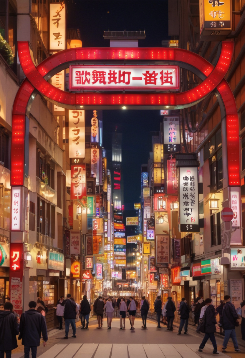 score_9, score_8_up, score_7_up, rating_safe, masterpiece, best quality, absurdres, unity 8k wallpaper, official art, official style, source_anime, uncensored, game cg, megami magazine,
kabukicho1, city, scenery, night, 6+boys, sign, moon, street, real world location, road, multiple boys, cityscape, building, outdoors, multiple girls, neon lights, crowd
 <lora:shinjuku_kabukicho_pony_V1:1>