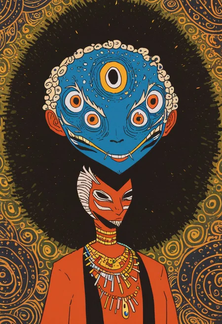 score_9, score_8_up, score_7_up, hindu god dancing in the swirling cosmos, wild dance kicking and flailing, radiating their awesome godlike might, strange man, beautiful full beard, big eyes, dark blue skin, white eyes, golden jewelry, a belt of skulls, a necklace of severed bloody heads,( inhumanly thin:1.1)