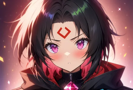 (score_9), (score_8_up), (score_7_up), masterpiece, source_anime, best quality, very aesthetic, absurdres, Zyrnox-Exoterra Style, humanoid, (one_diamond_shaped_marking, forehead_marking)