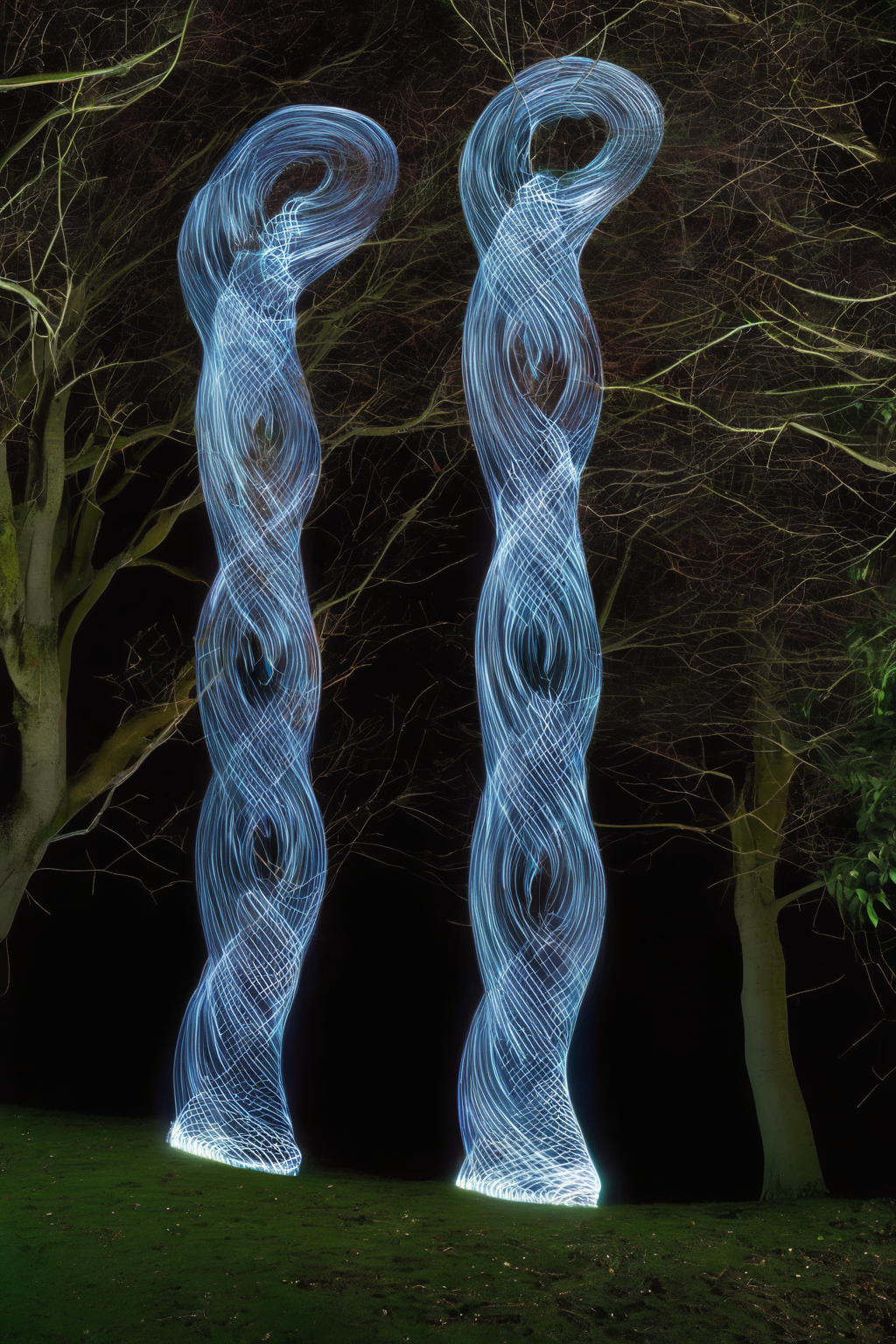 <lora:Photographer Martin Kimbell Style:1>Photographer Martin Kimbell Style - a long exposure photograph of a couple of trees in the background with a light painting effect