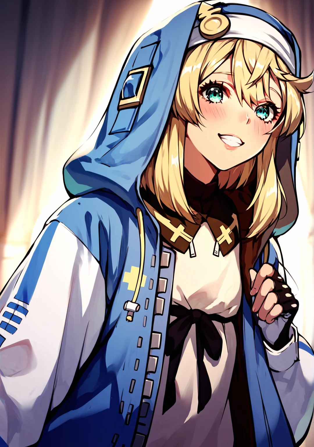 score_8_up, score_7_up, score_6_up, score_5_up, score_4_up, anime screenshot
<lora:Bridget Guilty Gear (Autism SDXL)-000009:0.7> 1boy, bridget (guilty gear), hood, blonde hair, jacket, androgyne symbol, habit, black gloves, aqua eyes