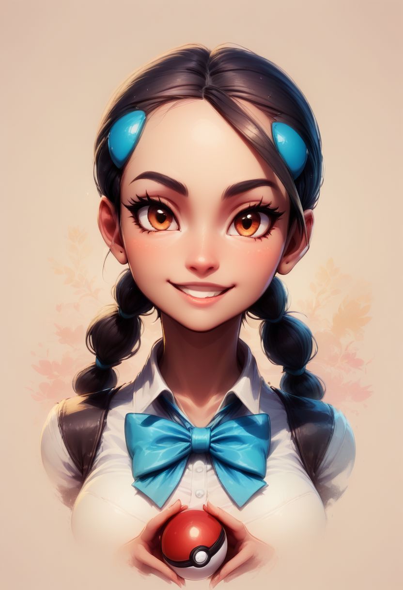 score_9, score_8_up, score_8, big breasts, (curvy), cute, eyelashes, 
(holding pokeball),
Faded Headshot, faded bottom, faded edges
 head tilt, smile
BREAK, 
zzCandice,  hair ornament, twintails,  hairclip, bowtie, white shirt, 
BREAK,,  zPDXL,