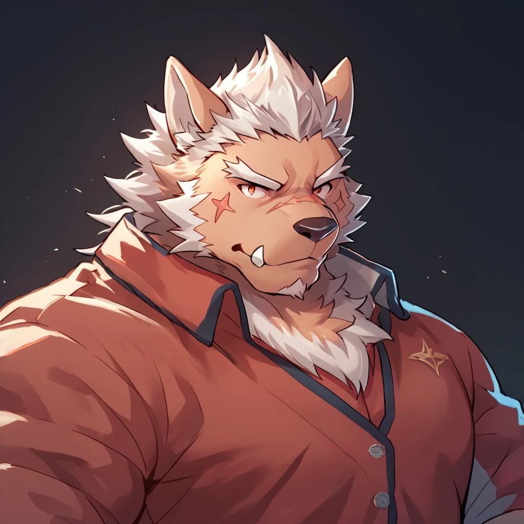 score_9, score_8_up, score_7_up, source_furry, Marchosias, furry, solo, scar, wolf boy, bara, zPDXL3, <lora:Marchosias:1.0>