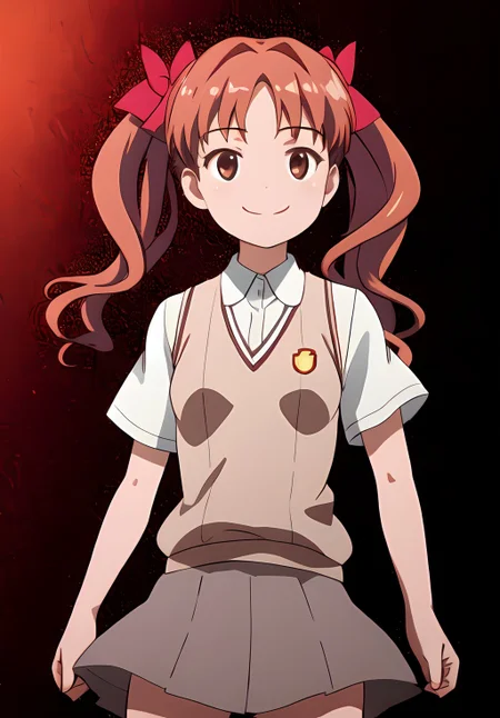 <lora:IndexAndRailgun:0.6>, Kuroko, smile