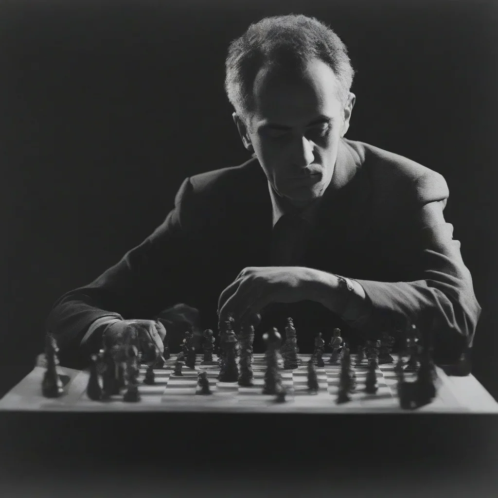 <lora:SDXL_Man_Ray_Style_Sa_May_V4:1> a man play chess