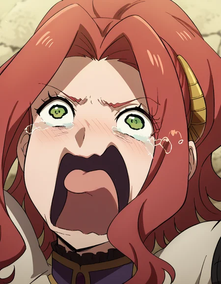 score_9, score_8_up, score_7_up, source_anime, <lora:malty-melromarc-s1s2s3-ponyxl-lora-nochekaiser:1>, malty melromarc, long hair, green eyes, red hair, parted bangs, ponytail, medium breasts,, <lora:crying-aqua-ponyxl-lora-nochekaiser:1> crying aqua, crying aqua (meme), screaming, crying, crying with eyes open, tears, tongue, open mouth,, ,
