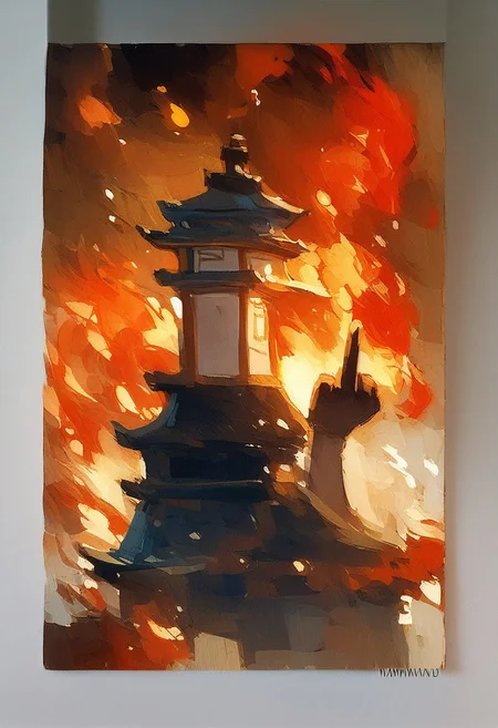 score_9, score_8_up,score_7_up, score_6_up, score_5_up, score_4_up, watercolor painting, ((jiangshi)), (middle finger), ((floating ghost flames)), Chinese temple