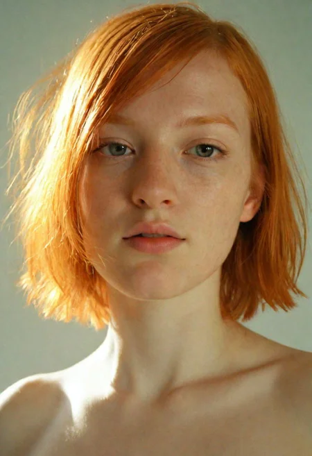 Velvia, Realism, graphic print, Breakcore, Sunlight, Reflected light, Berlin Secession, delicate, cute ginger-hair-orange, anaglyph effect, nsfw , very-small breasts <lora:picxer_real:0.5>