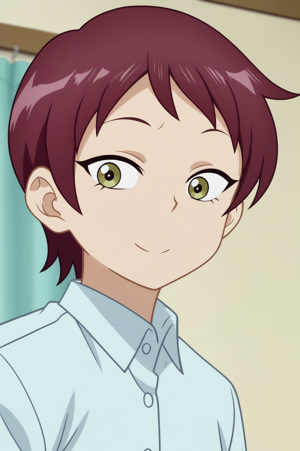 rating_safe,  anime screencap, consistent background,   Rim, light smile, upper body, 1girl <lora:Lv1_Maou_to_One_Room_Yuusha-Rim-PDXL:0.8>