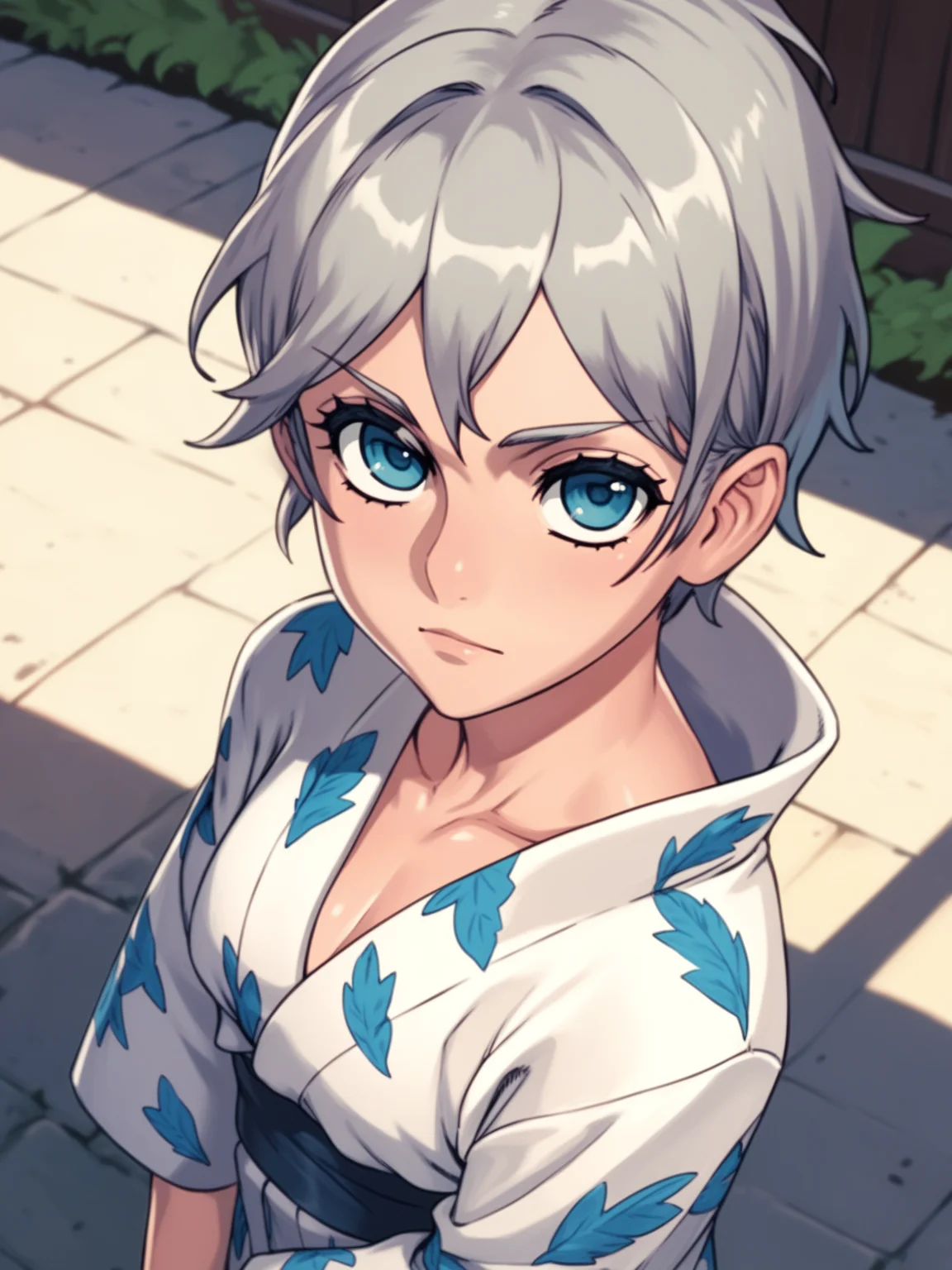 <lora:happy_tentacle-ato-v0.4-000014:1>, ht_ato, fairy, body fur, silver hair yukata, , outdoors , 1girl, solo, portrait , , ( :1.1), , looking at viewer , , from above , score_9, score_8_up, score_7_up, score_6_up, score_5_up, score_4_up