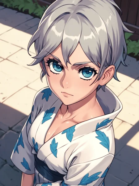 <lora:happy_tentacle-ato-v0.4-000014:1>, ht_ato, fairy, body fur, silver hair yukata, , outdoors , 1girl, solo, portrait , , ( :1.1), , looking at viewer , , from above , score_9, score_8_up, score_7_up, score_6_up, score_5_up, score_4_up