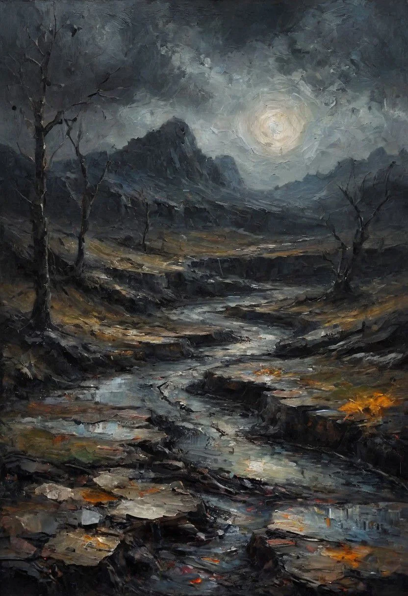 (((masterpiece))),(((best quality))),((ultra-detailed)),
picture is dark at all,many details,oil paint,dark,gruffy,pastro,cracks in canva,sad,