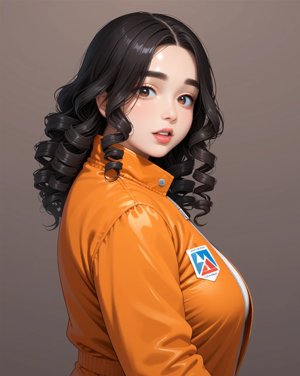 PonyScores7, source_anime, ah1, 1girl, (curly hair), long hair, (black hair), mature female, (parted hair:1.7), (round face:1.2), (no_bangs), (no_fringe), (thick eyebrows), (curvy), round-chin, (greenish hazel eyes), caucasian, (downturned eyes:1.2), (plump face), <lora:ETO_OCPonyXL:0.5> eto_oc, skindentation, (plump:1.2), thick thighs, wide hips, busty, voluptuous, kinky curls, lips, bad-hands-5, <lora:venus body PonyXL:0.6>, <lora:xl_more_art-full_v1:0.3>, <lora:shinyskin2:0.3> glistening skin, <lora:aesthetic_anime_v1s:0.3>, <lora:Expressive_H:0.3> Expressiveh, <lora:hairdetailpxl:0.3> hairdetailpxl, <lora:EpicF4nta5yXL:0.3>, <lora:detailxl:0.3> detailxl, <lora:Fant5yP0ny:0.3>, best quality, amazing quality, best aesthetic, absurdres, <lora:expressive eyes:0.3> expressive eyes, <lora:eyedetailpxl:0.3> eyedetailpxl, illustration, Volumetric_Lighting, ultra-detailed, very aesthetic, intricate details, 8k, masterpiece, best_quality, (scream), (Eye-level angle (from the side) view Distance shot), (Imbuing Objects with Enchantment), (In a serene forest with the Kyoto Imperial Palace in the background), (red orange Utility jacket), <lora:Eyes_High_Definition:0.3> EyesHD, looking at viewer, Stable_Yogis_PDXL_Positives, AS-Adult,