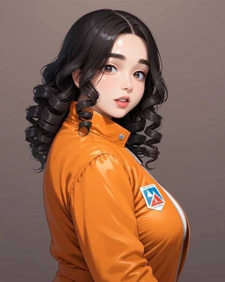 PonyScores7, source_anime, ah1, 1girl, (curly hair), long hair, (black hair), mature female, (parted hair:1.7), (round face:1.2), (no_bangs), (no_fringe), (thick eyebrows), (curvy), round-chin, (greenish hazel eyes), caucasian, (downturned eyes:1.2), (plump face), <lora:ETO_OCPonyXL:0.5> eto_oc, skindentation, (plump:1.2), thick thighs, wide hips, busty, voluptuous, kinky curls, lips, bad-hands-5, <lora:venus body PonyXL:0.6>, <lora:xl_more_art-full_v1:0.3>, <lora:shinyskin2:0.3> glistening skin, <lora:aesthetic_anime_v1s:0.3>, <lora:Expressive_H:0.3> Expressiveh, <lora:hairdetailpxl:0.3> hairdetailpxl, <lora:EpicF4nta5yXL:0.3>, <lora:detailxl:0.3> detailxl, <lora:Fant5yP0ny:0.3>, best quality, amazing quality, best aesthetic, absurdres, <lora:expressive eyes:0.3> expressive eyes, <lora:eyedetailpxl:0.3> eyedetailpxl, illustration, Volumetric_Lighting, ultra-detailed, very aesthetic, intricate details, 8k, masterpiece, best_quality, (scream), (Eye-level angle (from the side) view Distance shot), (Imbuing Objects with Enchantment), (In a serene forest with the Kyoto Imperial Palace in the background), (red orange Utility jacket), <lora:Eyes_High_Definition:0.3> EyesHD, looking at viewer, Stable_Yogis_PDXL_Positives, AS-Adult,