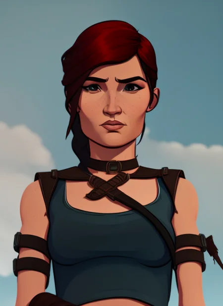 (arcane style:0) (archer style:1.0) (modern disney style:0.0) lara croft