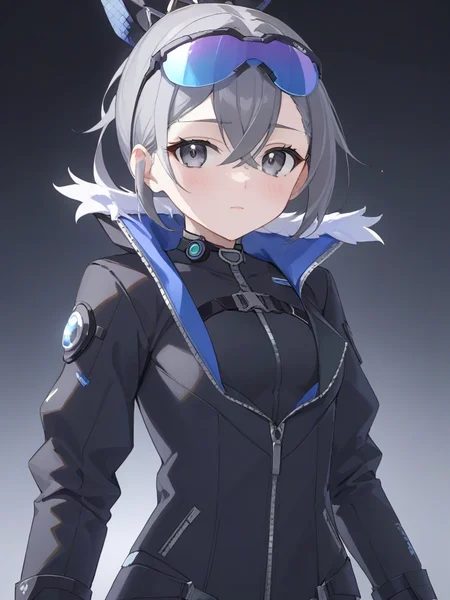 Yinglang girl,gray eyes,goggles,<lora:xl_yinglang girl-000007:0.8>,Black full suit, masterpiece, best quality,