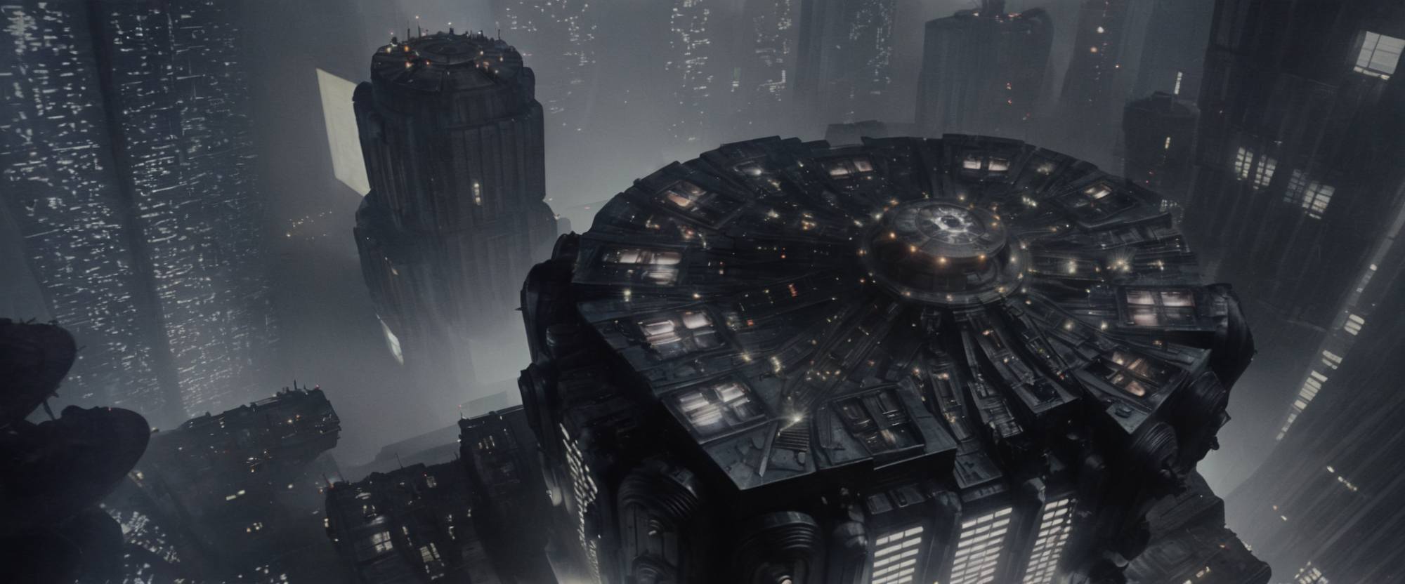 <lora:bldr-000007:0.8>bldr, a large building with a lot of windows and lights, rooftop
blade runner, retrofuturism