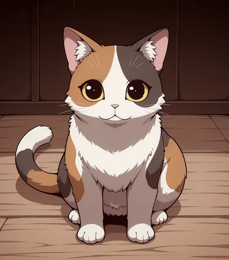 masterpiece, best quality, amazing quality, chubby calico cat, meow, uwu, looking at viewer, no humans, <lora:DungeonOdyssey_Buns:0.5> dung30n, no humans, solo,, masterpiece, best quality, amazing quality