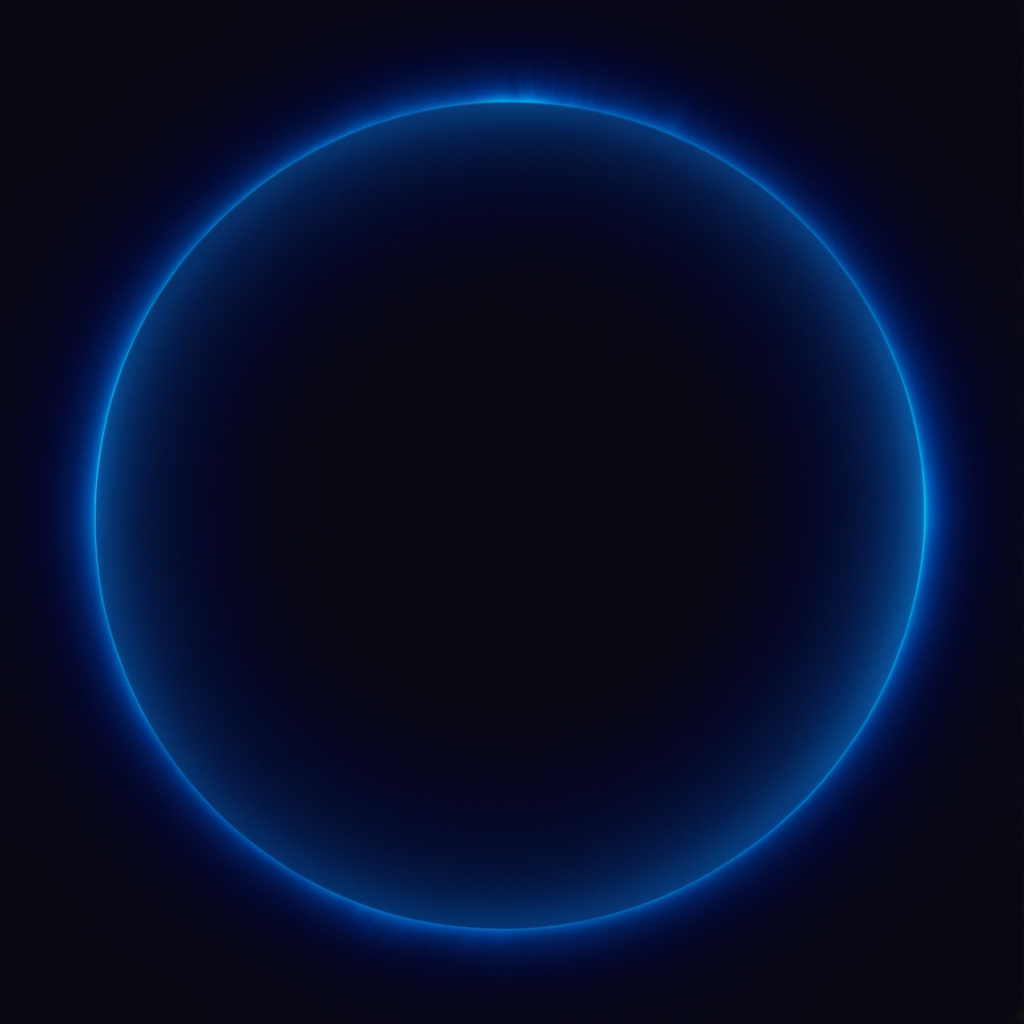 cinematic film still of  <lora:Ultraviolet lighting Style:1>
a blue eclipse of light in the dark Ultraviolet lighting Style,monochrome,no humans,glowing,blue background,blue theme, shallow depth of field, vignette, highly detailed, high budget, bokeh, cinemascope, moody, epic, gorgeous, film grain, grainy