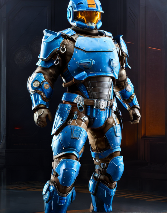 ((Masterpiece, best quality,edgQuality,photorealistic,ultra photorealistic)),standing,posing for a picture,
edgHalo_armor,power armor, a man in a futuristic suit ,wearing edgHalo_armor
 <lora:edgHaloXL:1>