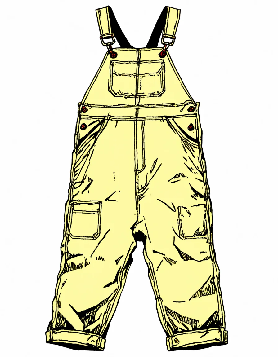 a vintage Work overalls, <lora:unworn_clothingno_peopleno_characters:1>,white background,no humans,