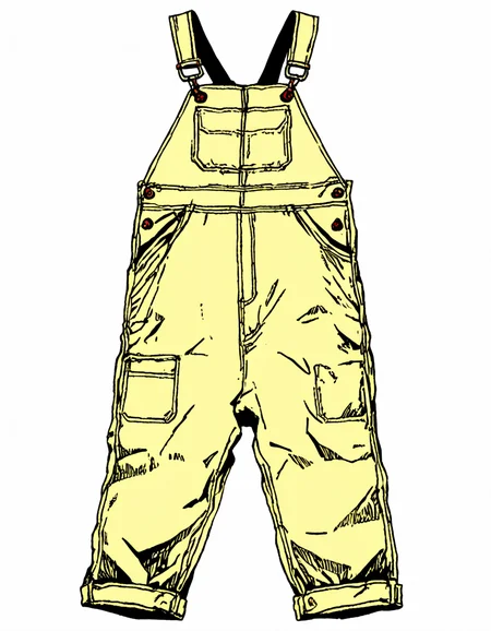 a vintage Work overalls, <lora:unworn_clothingno_peopleno_characters:1>,white background,no humans,