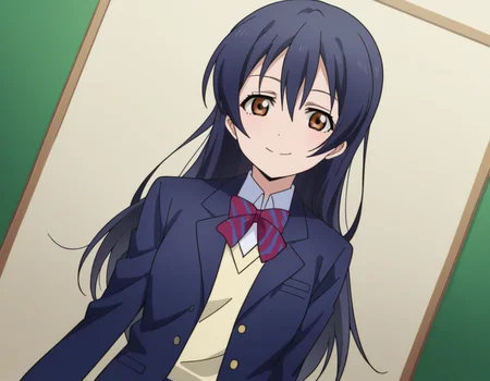 score_9, score_8_up, score_7_up, source_anime, <lora:umi-sonoda-s1-ponyxl-lora-nochekaiser:1>, umi sonoda, long hair, bangs, hair between eyes, brown eyes, blue hair,, skirt, school uniform, jacket, blazer, winter uniform, otonokizaka school uniform,, indoors, smile, looking at viewer, solo,, cowboy shot, dutch angle