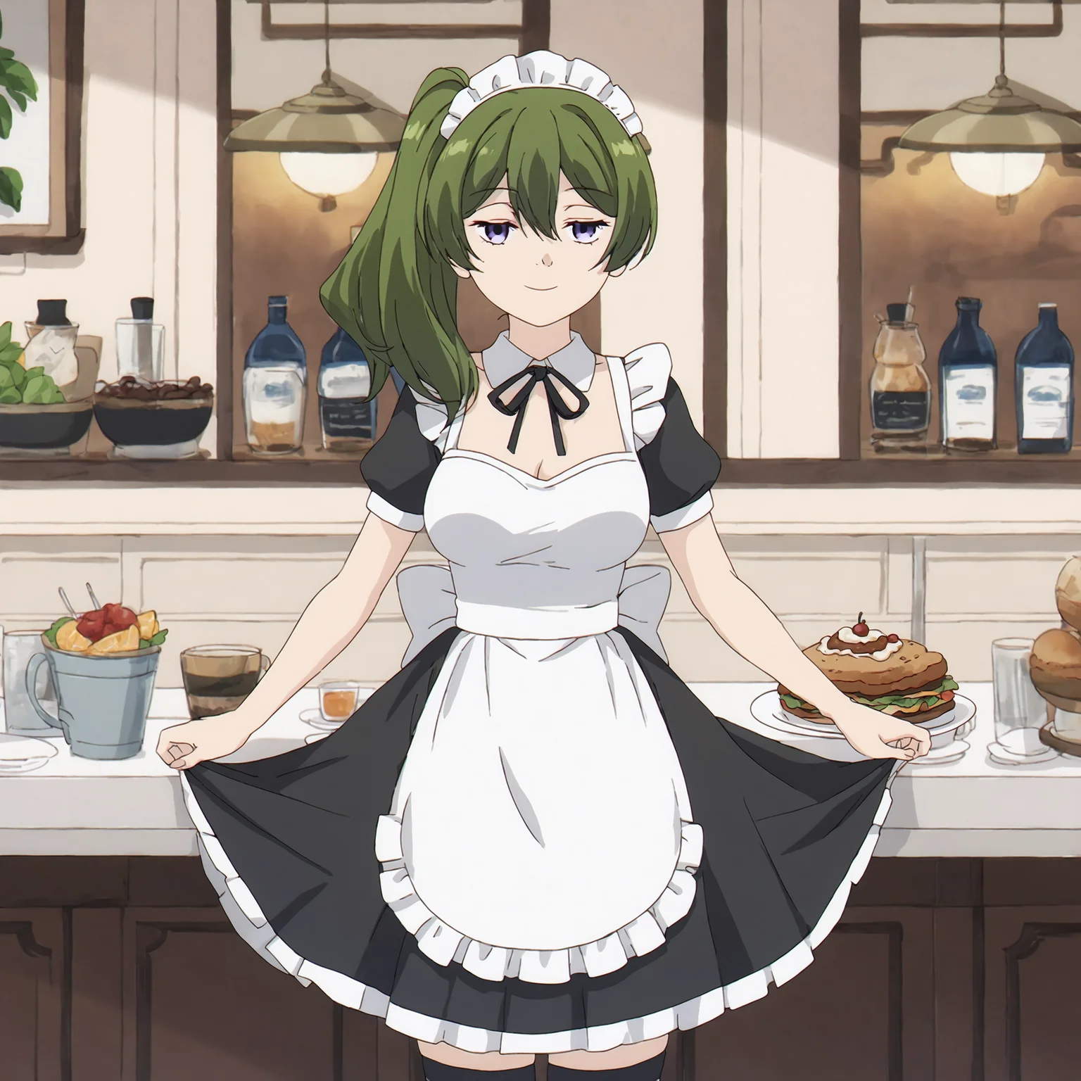 score_9, score_8_up, score_7_up, source_anime
BREAK
ubel_olis, 1girl, solo, side ponytail, medium hair, green hair, purple eyes, medium breasts, maid
BREAK
looking at viewer, smile
BREAK
cafe, maid cafe, indoors
<lora:Ubel_SousouNoFrieren_v1:1>