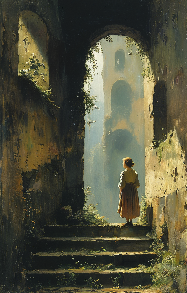 masterpiece,best quality,<lora:tbh299-sdxl:0.9>,illustration,style of Carl Spitzweg tech genius teenage girl