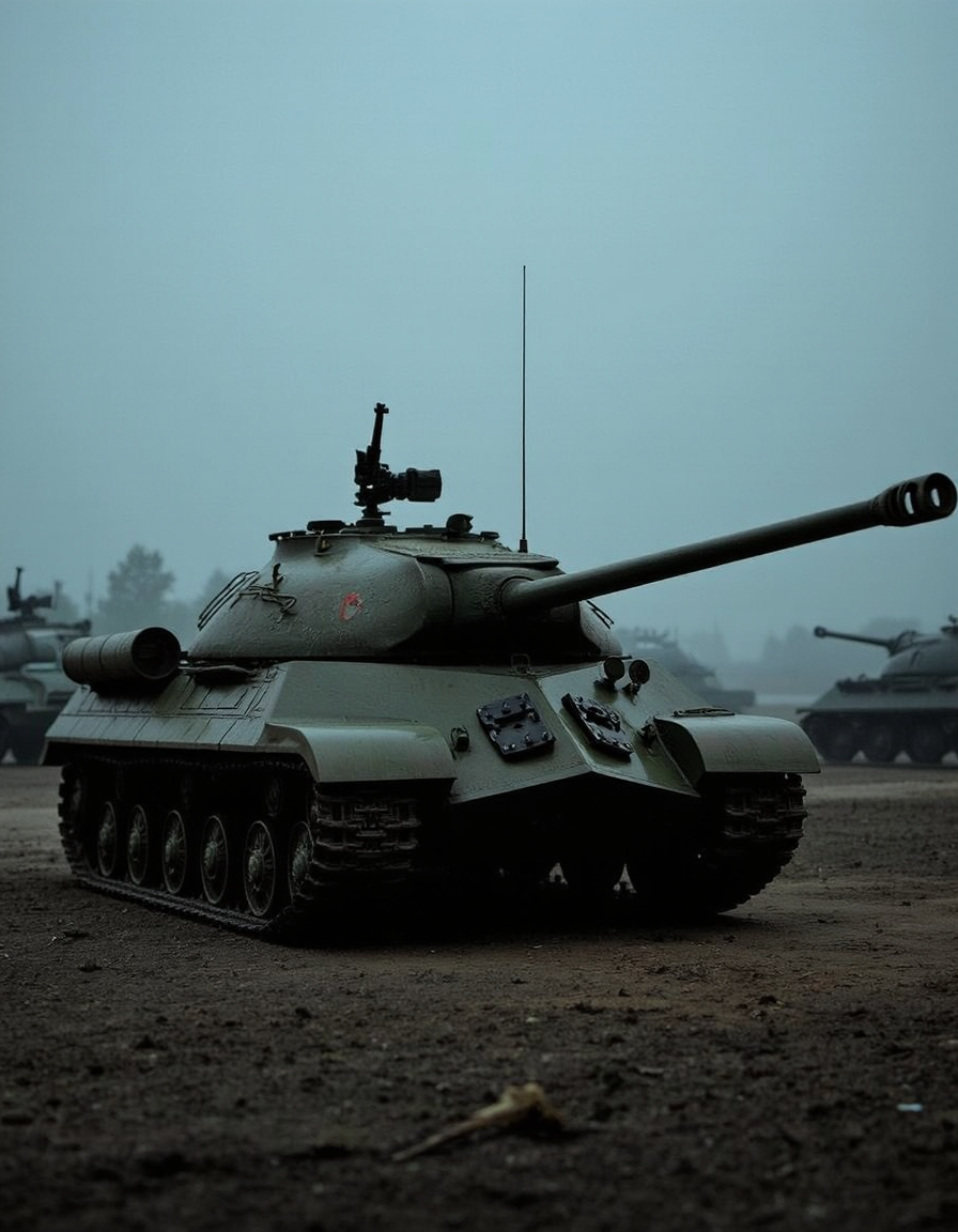 <lora:is3:0.9>is3,sketch of tank, masterpiece, best quality,, harsh atmosphere of the battlefield (1.4),, exquisite weapons (1.0), atmospheric lighting (1.1), cinematic composition (1.2), historical accuracy (1.4), 1950s,no humans,
