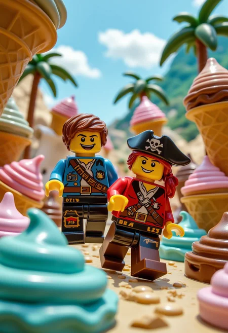LEGO pirates navigate a maze of giant ice cream cones in search of the fabled treasure of Minty Island.
aidmamj6.1, aidmafluxpro1.1