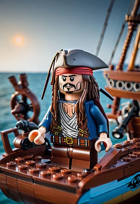Lego Jack Sparrow on his ship