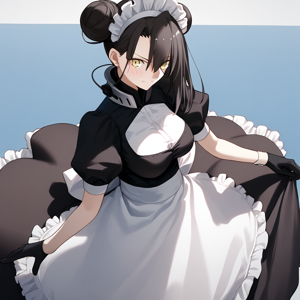 <lora:Takeuchi_Takashi_PonyXL_style_v01:1>
<lora:agent.pony:1>
score_9 , score_8_up , score_7_up , source_anime , 
masterpiece , best quality , ultra-detailed , 
BREAK
agent \(girls' frontline\), maid
1girl , woman , huge breasts , light smile , light blush , ((medusa (fate)):0.5)  , 
long black hair  , maid dress ,  
Wariza