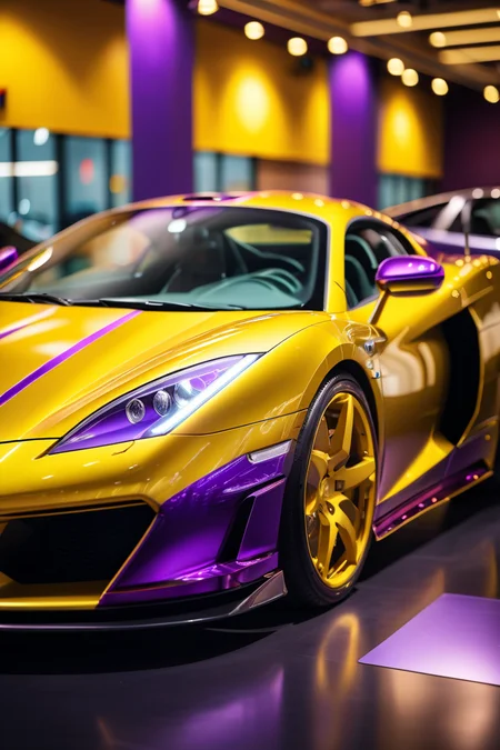 PYS-XL exotic sportscar, indoor photography (photorealistic) (bokeh) (intricate details) (cinematic lighting) (sharp focus)
