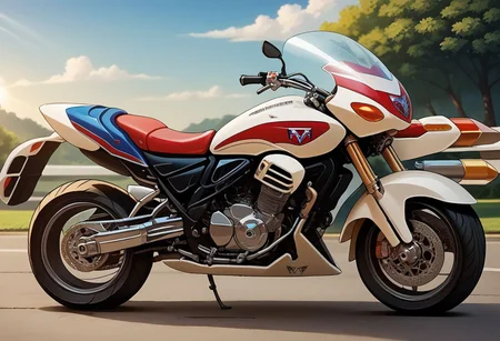 score_9,
rider machine, honda, white motorcycle
