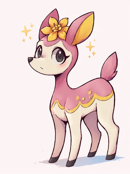 score_9, score_8_up, source_furry, Deerling (Pokemon), solo, flower on head, hair flower, grey eyes, yellow flower, feral, <lora:Deerling_Pokemon:0.7>,, <lora:Diives_PDXL:0.7>, by diives <lora:valbun_v2:0.6>, valbun