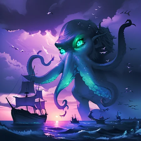 score_9.score_8_up,score_7_up, <lora:Cthulhu:0.8>, 
cthulhu, watercraft, ship, bird, glowing, ocean, sky, giant, cloud,blue and purple theme,blue glow eyes