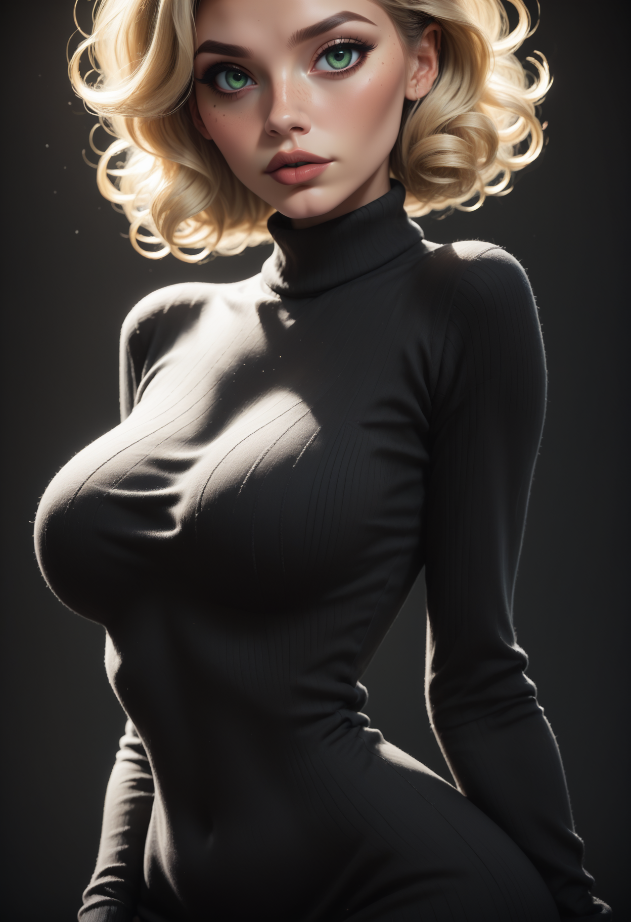 score_9, score_8_up, score_7_up, 1girl, solo, sexy sweater dress, black dress, <lora:Dark_Amber_Pony_v1:0.6> d4rk_4mb3r, blonde hair, green eyes,
