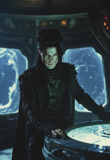 dark fantasy aesthetic. ,A mature man in dark cyberpunk clothes stands in the control room of a spaceship, large portholes, black space and stars outside. A large control panel, pressing the control knobs, concentrated gaze, black hair, long sweater sleeves. An otherworldly atmosphere. (Depth of field), low saturation,detail. mythp0rt Stylish, charismatic. ,. masterpiece, ,KNRm, , Otherworldly atmosphere. aidmamj6.1 (Depth of field), low saturation,detail. mythp0rt, Stylish, charismatic.. ArsMovieStill, 80s Fantasy Movie Still,


 (Depth of field), low saturation,detail. mythp0rt Stylish, charismatic.

(depth of field)
mythp0rt,
nigiex.  
