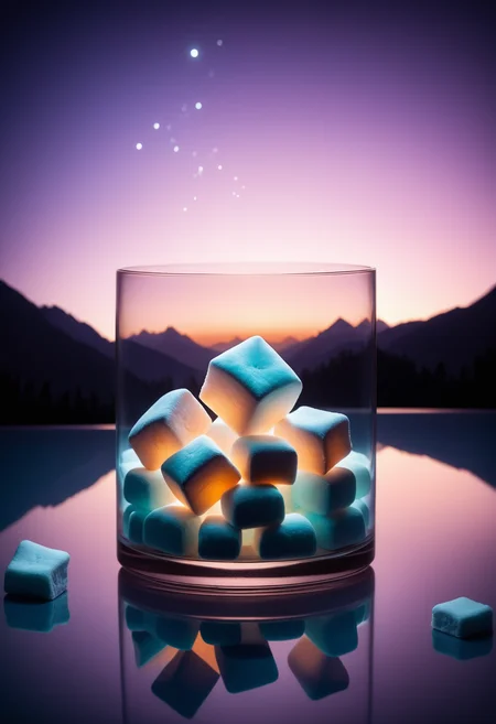 Jed-mrshmlw, Little Dipper, soft light, Kinemacolor, luxury, exquisite, grace, Silhouette, double exposure, masterpiece, positive emotions, sharp focus, beautiful elegant, Depth of field 100mm, stunningly beautiful background, <lora:MarshmallowStyle-000007:0.5>, atmosphere, creative, magic atmosphere, vibrant