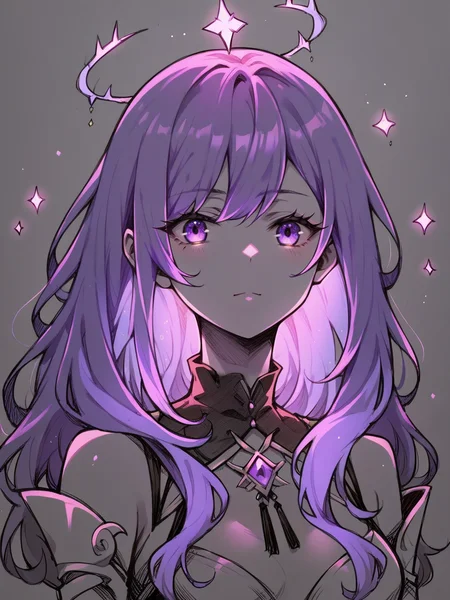 score_9, score_8_up, score_7_up, score_6_up, <lora:c0l0urgl0wXLP:1> c0l0urgl0w, 1girl, long hair, purple