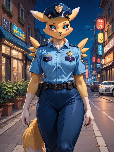 score_9, score_8_up, score_7_up,
renamon, neon, street night, police uniform
<lora:renamon_pony_v1_mx:0.95>