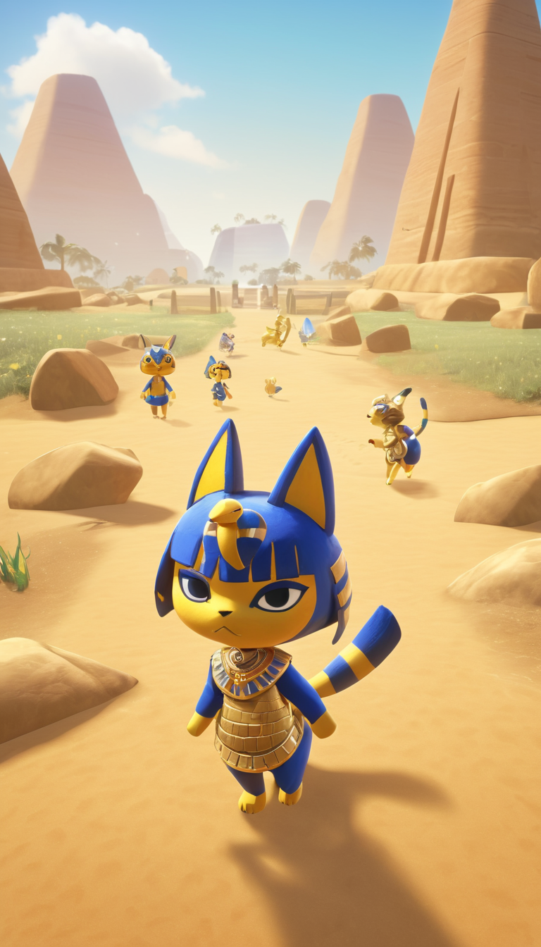 breathtaking  Cinematic scene, hero view, Ankha, Animal Crossing <lora:ankha_v0.0.1:1>, action pose, nature, detailed background, masterpiece, best quality, high quality, absurdres . award-winning, professional, highly detailed