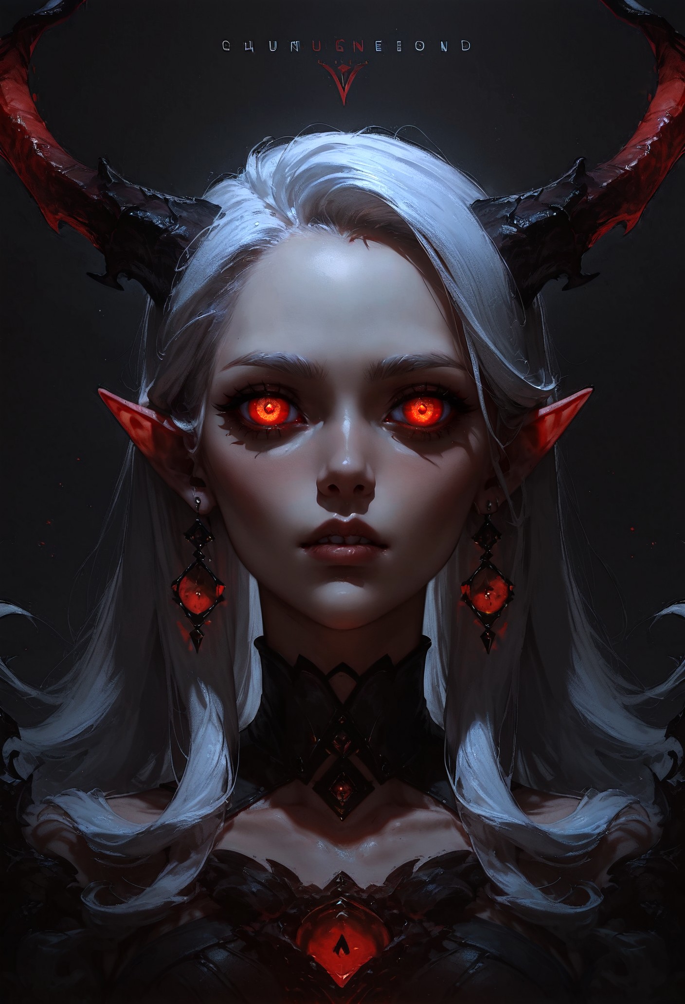 score_9, score_8_up, score_7_up,  rating_safe, 1girl, solo, glow eyes, white hair, red light, demon, full face, symmetry, dark theme  <lora:pony/concept_art_darkside:0.8> concept art, realistic <lora:pony/gwent_v2.0:0.6> gwentstyle <lora:pony/expressiveh:0.8> expressiveh