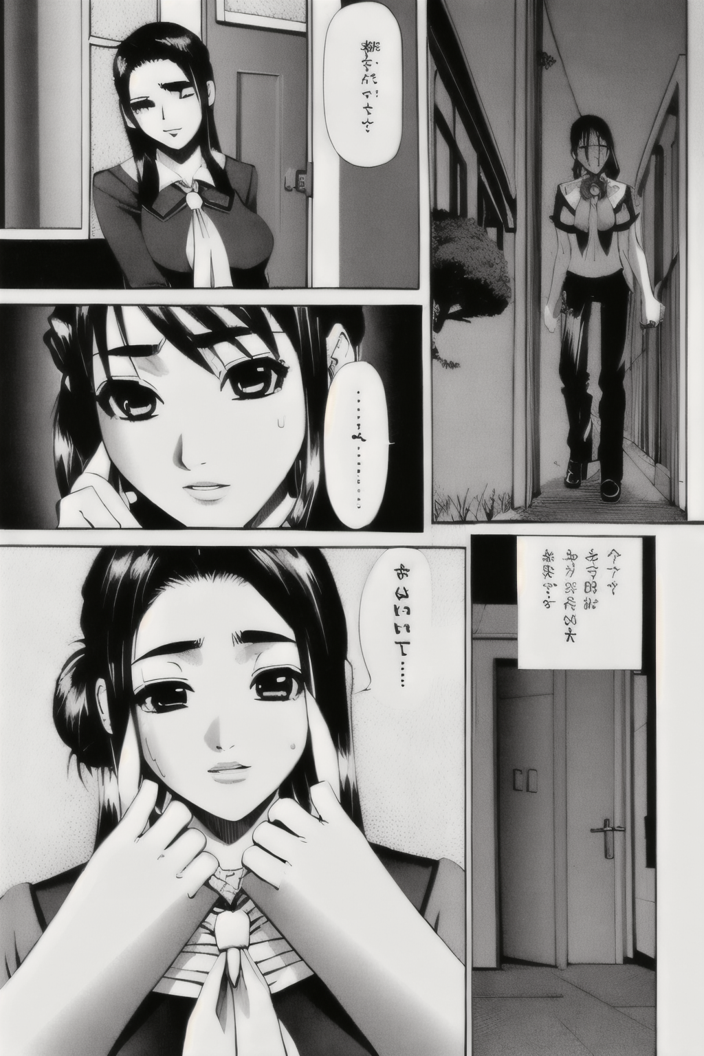 (Realistic:1.5) (masterpiece) cum on breasts, holding hands, monster, fur trim, nail polish, 5girls, utility pole, wince, knees to chest, cellphone picture, brooch, face to breasts, arms behind back, loafers, muscular, double dildo, neckerchief, two-handed handjob, half updo, face to breasts, <lora:EdobComic02_v1.0:0.8>